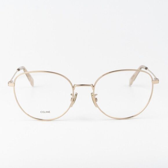 Celine Women Eyeglasses Metal Shiny Rose Gold Demo Round CL50095U 028 BRAND NEW main image 4